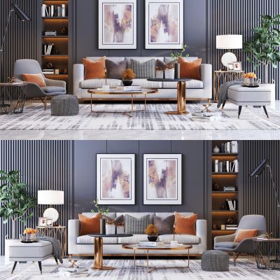 现代轻奢沙发茶几组合