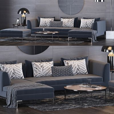 现代布艺转角沙发