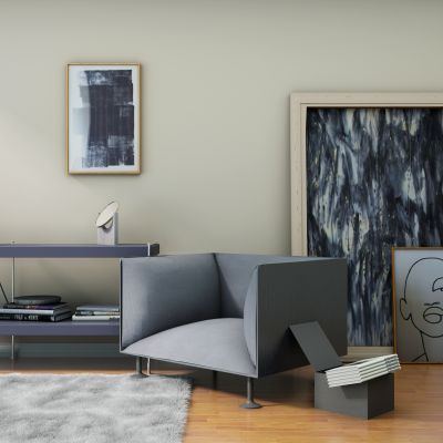 现代单人沙发边柜装饰柜摆件组合