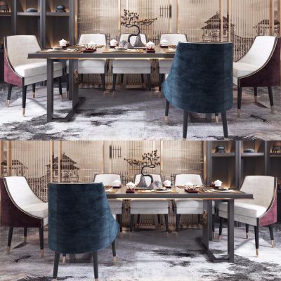 新中式桌椅组合