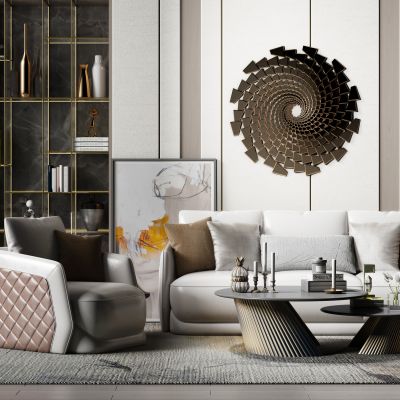 现代轻奢沙发茶几组合