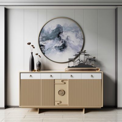 新中式边柜摆件组合