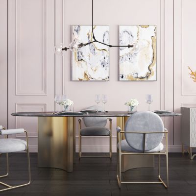 现代轻奢餐桌椅组合