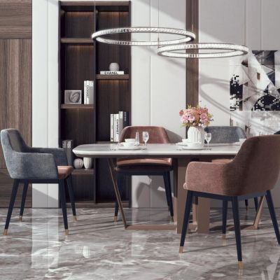 现代餐桌椅组合