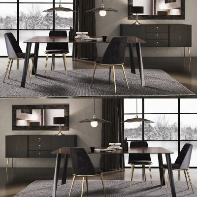 现代餐桌椅组合