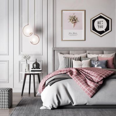 现代北欧床具组合