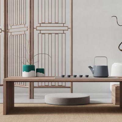 新中式屏风茶桌椅