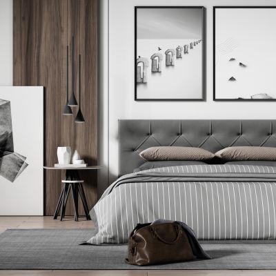 现代北欧床具组合