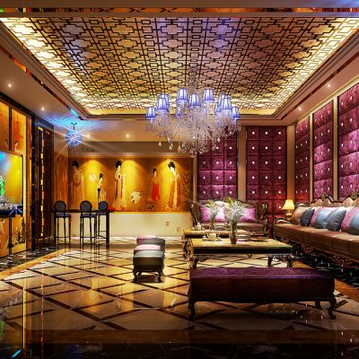 中式欧式混搭ktv包间