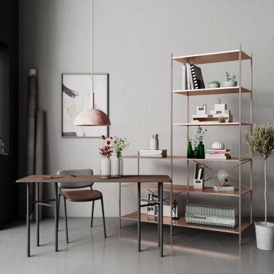 现代书桌椅装饰柜架组合