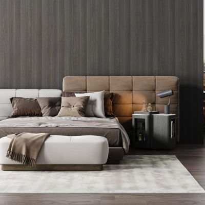 现代双人床床具组合