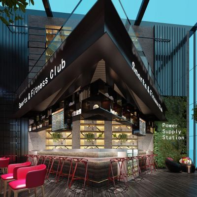 现代酒吧娱乐会所酒吧台吧椅子