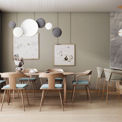 现代餐桌椅组合