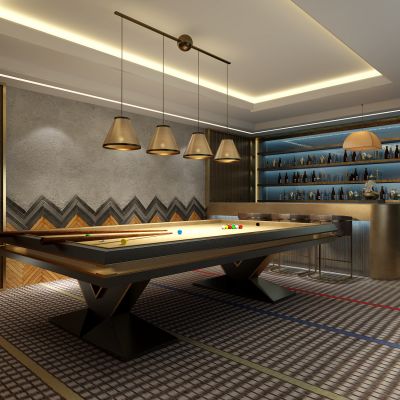 现代休闲娱乐室台球室