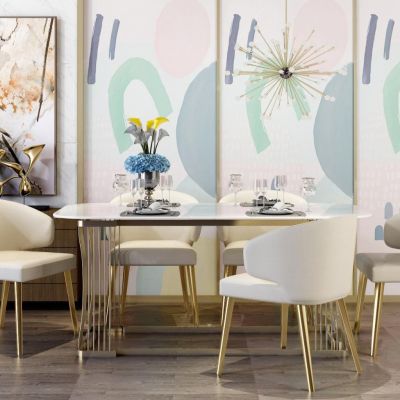 现代轻奢餐桌椅组合