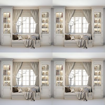 现代简欧多人沙发装饰柜