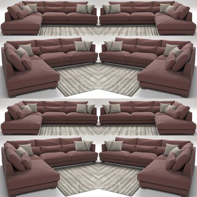 现代布艺转角沙发