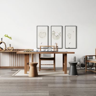 新中式桌椅组合