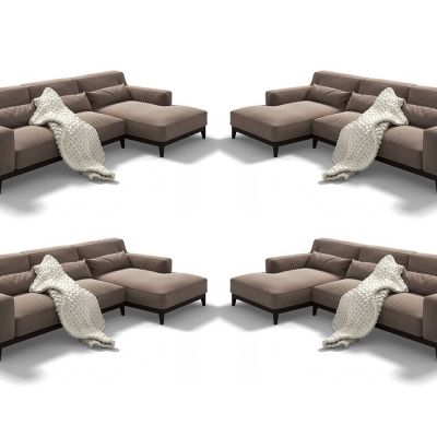 现代布艺转角沙发
