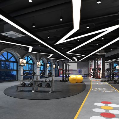 工业风健身会所健身房健身器材器械