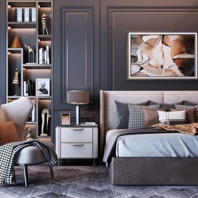 现代轻奢床具组合