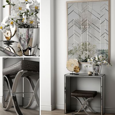 现代边桌沙发凳组合