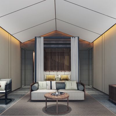 自然风民宿新中式酒店客房