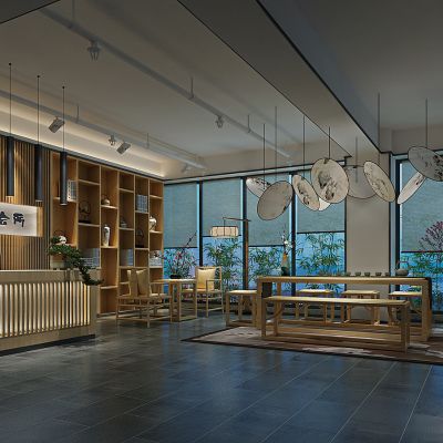 现代中式会所前台