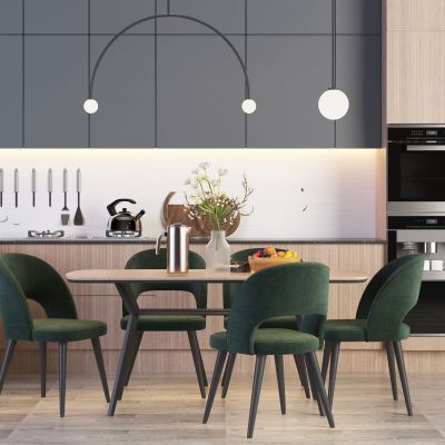 现代简约餐桌椅橱柜组合