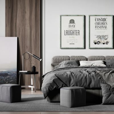 现代北欧床具组合