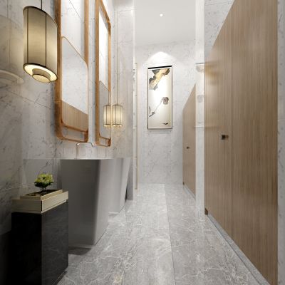 现代卫生间立柱状台盆