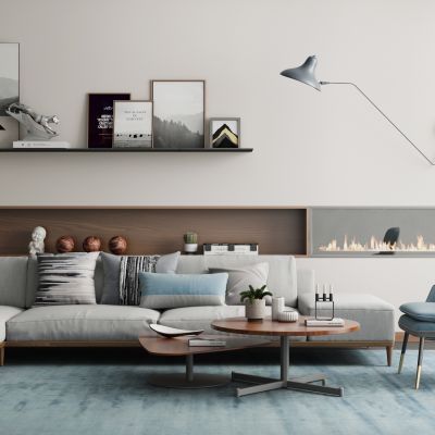 现代沙发茶几组合