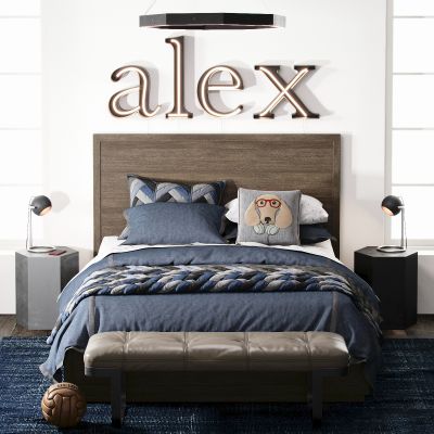 现代北欧双人床床具组合