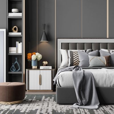 现代轻奢床具组合