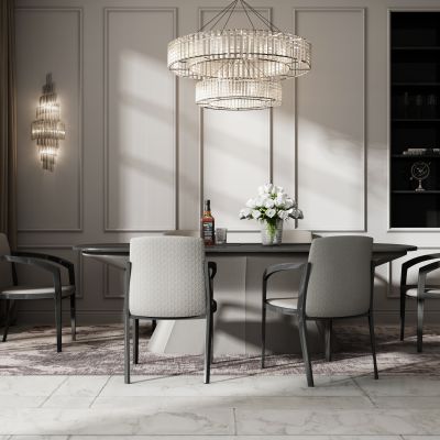 现代餐桌椅组合