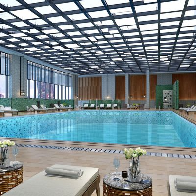 现代游泳馆休闲躺椅