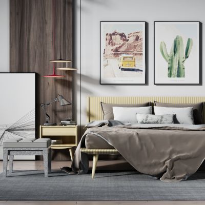 现代北欧床具组合