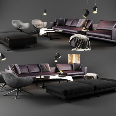 现代多人沙发组合