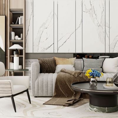 现代沙发摆件组合