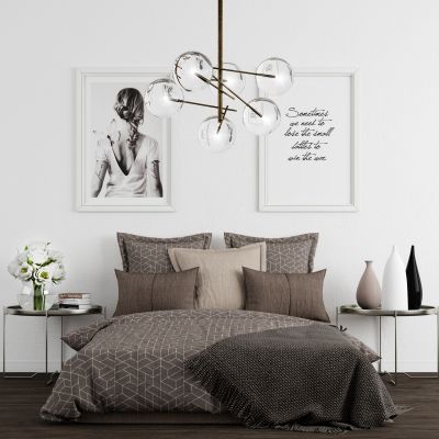 现代北欧双人床床具组合