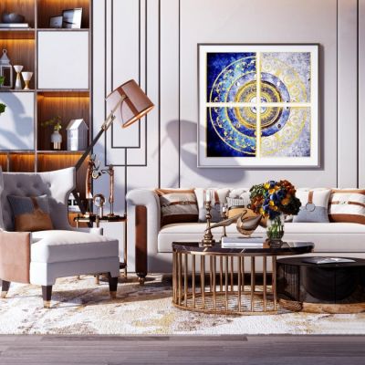 现代轻奢沙发茶几组合