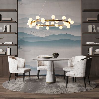 现代轻奢餐桌椅组合