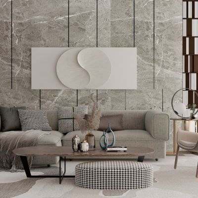 现代简约布艺沙发茶几组合