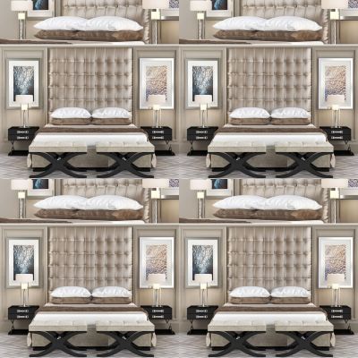 现代简欧双人床床具组合