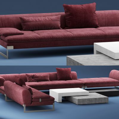 现代布艺转角沙发