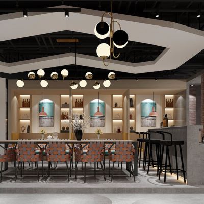 工业风现代办公休闲区