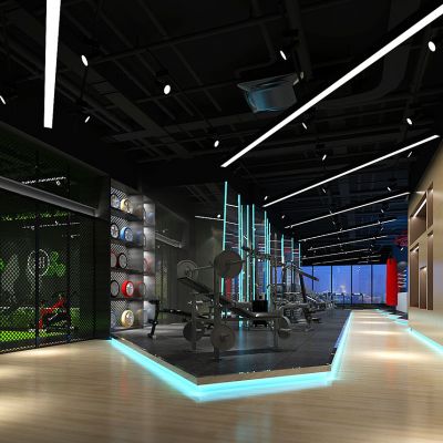 工业风健身会所健身房健身器材器械