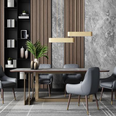 现代轻奢餐桌椅组合