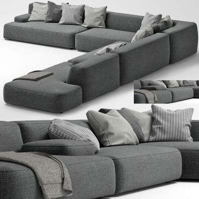现代布艺转角沙发