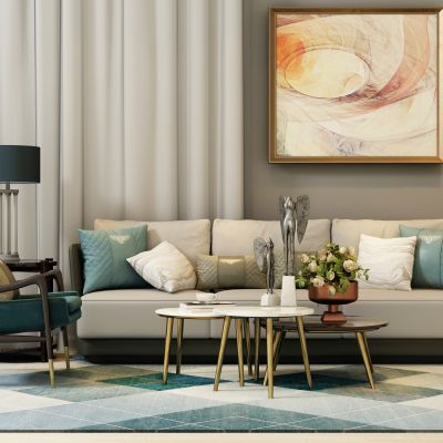 现代沙发茶几组合